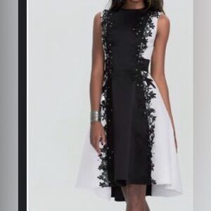 JJs House Black and White Asymmetrical Dress